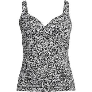 Lands End V-neck wrap plus size underwire adjustable blk white decor Paisley Var